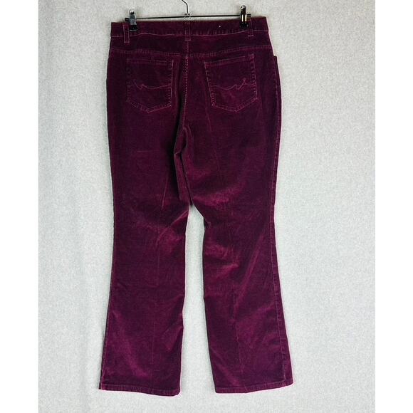 St.John's Bay Womans 14 Corduroy Pants Bootcut Maroon Pockets High Rise - Picture 5 of 8